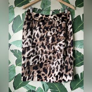 Worthington Leopard Print Pencil Skirt Size 8 Petite